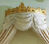 欧式实木雕花床幔新古典金箔复古装饰幔时尚个性公主幔床头幔定制