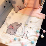 MINI原创水洗全纯棉婴儿床上三四件套卡通宝宝床品可拆洗防撞靠围