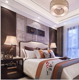 现代新中式床中式实木布艺双人床别墅样板间床简约后现代家具定制