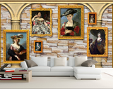 大型壁画壁纸欧式宫廷油画人物客厅沙发背景墙纸书房酒吧KTV酒店
