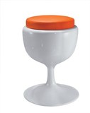 2013时尚休闲椅酒吧凳玻璃钢材质白色酒杯型PU坐面