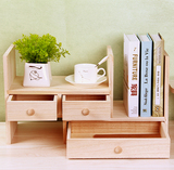 特价实木学生书桌 书架 办公桌简易收纳架 桌面置物架 原木创意