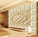 欧式3d高贵浮雕软包墙纸 无缝客厅沙发电视卧室背景壁画 环保壁纸