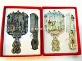 俄罗斯风情城堡图案手柄镜子化妆镜台式公主镜折叠便携镜婚庆礼盒