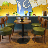 简约现代奶茶店甜品店桌椅咖啡厅茶餐厅创意桌椅组合圆椅子批发