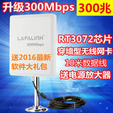 LAFALINK拉法联科300兆大功率USB无线网卡台式机WIFI接收器增强