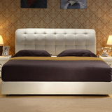 皮床真皮床 现代简约小户型齐边床气压储物床双人软床1.8米1.5米
