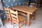 老榆木餐桌 纯实木原木简约现代中式环保实木餐桌 餐厅餐桌椅组合