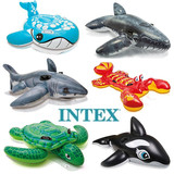 INTEX水上充气动物坐骑游泳圈大海龟豚斑点鲸鱼龙虾座圈儿童成人