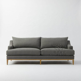 美式乡村沙发现代简约北欧单双三人沙发组合原木蓝色棉麻布艺沙发