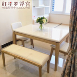 北欧餐桌小户型大理石餐桌椅组合现代简约长方形4人餐桌实木家具