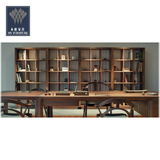 新中式简约现代博古架 设计师办公室实木书架展示柜 成套家具定制