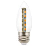 LED节能灯泡 E27蜡烛灯泡C35玻璃透明罩 白光暖光水晶灯 吊灯光源