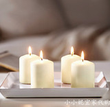 IKEA宜家代购 翰姆索 无香型阔形蜡烛  白色装饰蜡烛 4件 特价