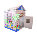 [百奇屋]创意益智玩具 DIY涂色手绘大房子 儿童过家家涂鸦游戏屋