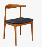 牛角椅实木餐椅 北欧宜家简约餐厅咖啡厅设计师休闲创意咖啡椅子