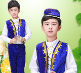 六一儿童演出服新疆少数民族表演服装男童印度舞蹈服男孩维吾尔族