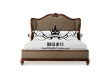 新古典床 美式实木床布艺软包床简欧床1.51.8米双人床婚床公主床