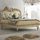 美式实木床橡木雕花软包床新古典简欧床1.5/1.8米双人床卧室婚床