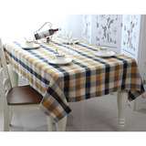 地中海简约蓝色条纹餐桌格子宜家北欧美式乡村桌布多功能搭布盖巾