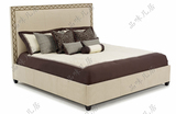 欧式新古典床后现代1.5米1.8米实木布艺软包简约时尚样板间双人床