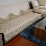 米黄紫灰咖啡色格绒雪尼尔防滑沙发垫沙发巾坐垫圆弧形贵妃椅定制