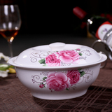 特价汤碗陶瓷碗带盖子微波炉用碗骨瓷碗大号碗