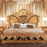 欧式宫廷奢华床皇后全实木雕花金箔床公主法式意大利卧室大气婚床