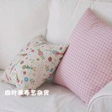 田园韩式-棉麻-卡通兔小姐 / 粉色格子  抱枕套 靠垫套 可定做
