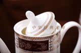 景德镇陶瓷 15头高档骨瓷咖啡具套具 下午茶茶杯 礼盒装 龙腾凤舞