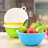 双层塑料加厚洗菜盆沥水篮圆创意洗水果盆果蔬漏盆厨房蔬果沥水盆