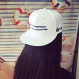 韩版字母帽子女士夏天潮款刺绣棒球帽白色清新嘻哈帽街头平沿帽子