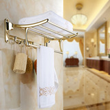 毛巾架 浴室置物架 2层 卫生间双层折叠活动浴巾架 不锈钢浴巾架