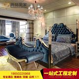 欧式床1.8米双人床 新古典公主床 卧室家具 布艺床简约实木床婚床