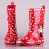 韩国儿童雨鞋女防滑秋冬水鞋米妮中筒橡胶卡通雨靴宝宝保暖套鞋童
