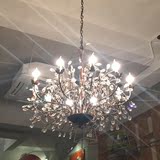 水晶树枝吊灯 美式乡村创意地中海铁艺复古艺术餐厅卧室客厅灯具