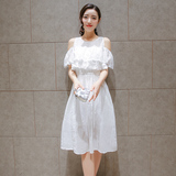夏季韩版学生甜美少女小清新裙子日系中长款显瘦蕾丝连衣裙仙女装