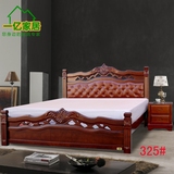 高档欧式全实木床1.5米1.8米橡木床双人中式家具高箱储物婚床
