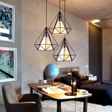 北欧led铁艺钻石吊灯现代简约咖啡厅卧室餐厅吧台工业风创意吊灯