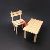 雪糕棒DIY小课桌模型手工小桌子椅子小制作幼儿园美劳技手工迷你