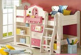 直销松木儿童床新款彩漆造型实木床男孩女孩半高床家具套房组合