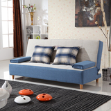 现代简约小户型实木脚多功能1.2米坐卧两用棉麻布艺可折叠沙发床