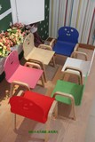 外贸实木儿童餐椅宝宝凳子四档可调升降笑脸木制板凳幼儿园学习椅