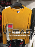 HM H＆M女装香港代购专柜正品姜黄色纯色圆领休闲长袖针织衫秋季