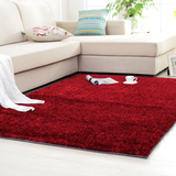 新款韩国丝地毯亮丝客厅茶几卧室地垫欧式简约现代可定制酒红环保
