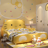 儿童床 男孩 女孩创意卡通时尚单人床Kitty凯蒂猫床个性套房 现货