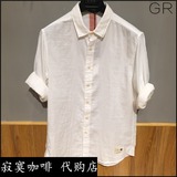 grsaga GR 男装专柜正品代购 16年夏装新款纯色衬衫11622312239