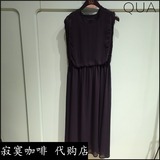 qua酷娃 女装专柜正品代购 夏装黑色中长款蕾丝连衣裙 CFOM6271