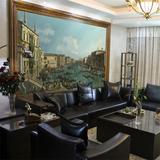 3D立体欧式壁画复古威尼斯水城油画背景墙纸客厅沙发无缝墙布壁纸