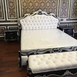 欧式实木床 简约黑色奢华双人床1.5米公主床1.8米新古典床特价